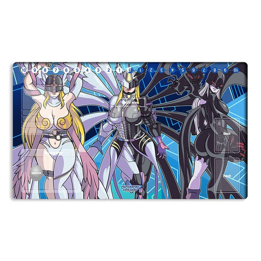 Mlikemat Digimon playmat with zones for organized gameplay.