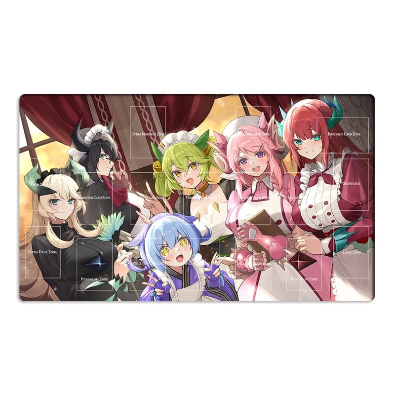Mlikemat Dragonmaid playmat art detail showing crisp lines and colors