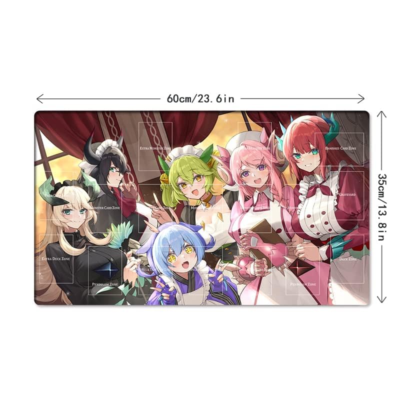 Mlikemat Dragonmaid playmat in use on a game table for organized layouts