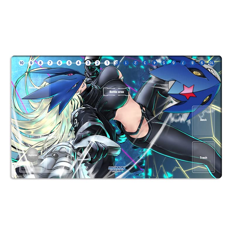 Mlikemat DTCG playmat setup for Digimon Beelstarmon enhances game play.