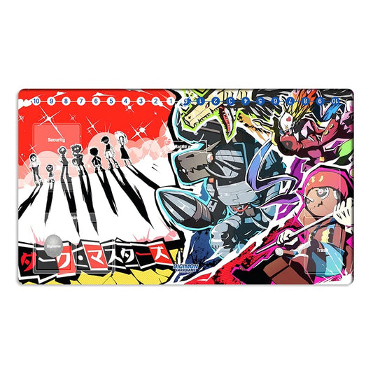 Mlikemat DTCG playmat for Digimon Dark Masters with smooth surface for precise card play.