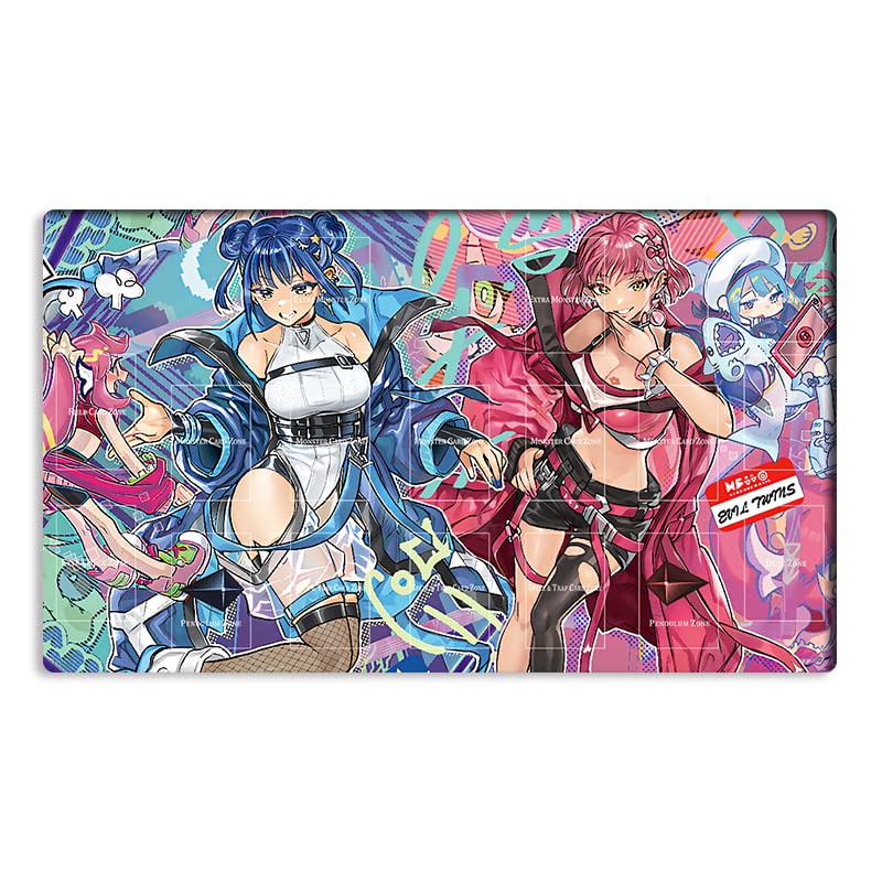 MLIKEMAT Evil Twins Ki-sikil and Lil-la playmat with zone layout for organized card battles.
