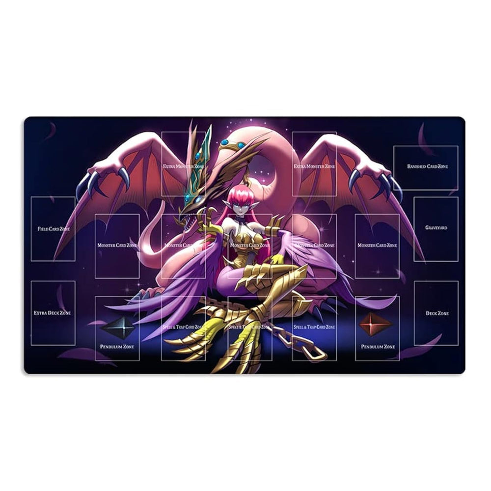 Mlikemat Harpie Lady and Pet Dragon playmat top view with organized zones