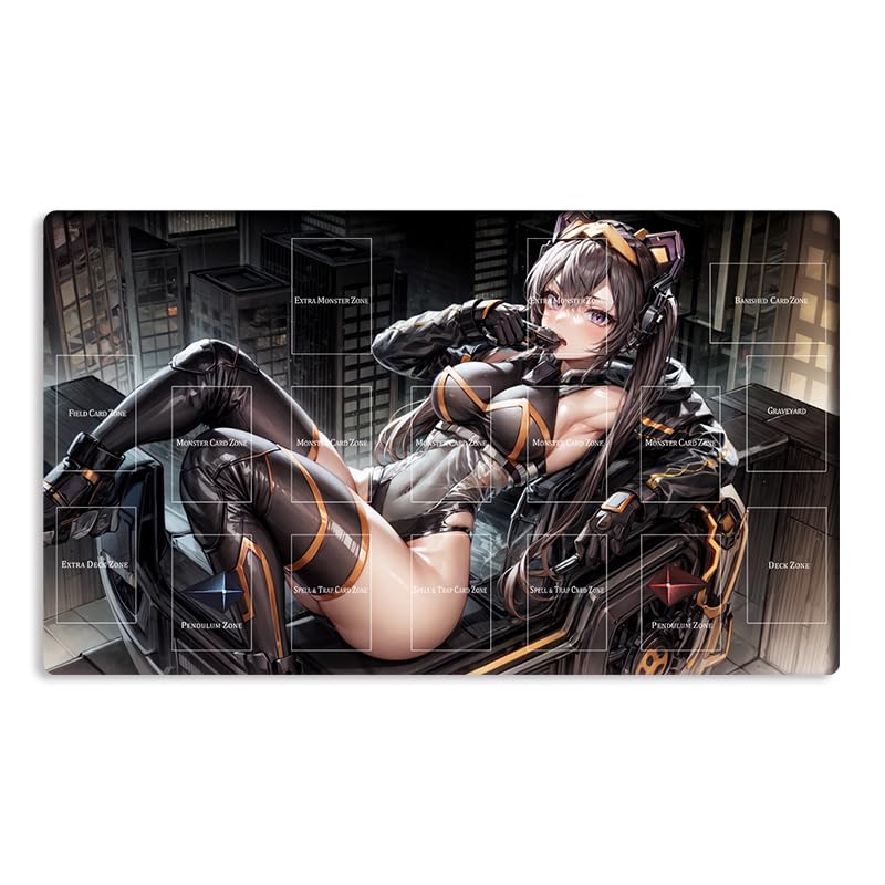Mlikemat I:P Masquerena playmat with zone layout for card games.