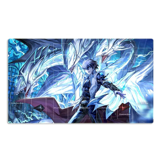 Mlikemat Kaiba Seto Blue-Eyes mouse pad on desk for smooth, precise gameplay.