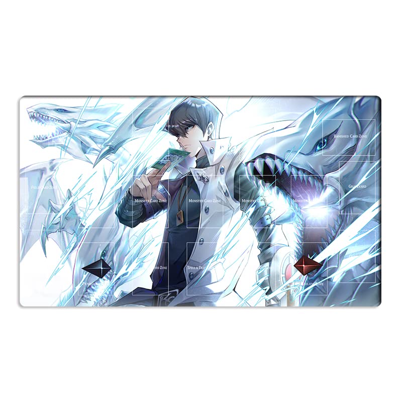 Mlikemat Kaiba Seto Blue-Eyes Playmat with vibrant hero art for tabletop battles.