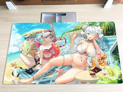 Mlikemat Labyrinth Silver Castle playmat with zone layout for organized TCG sessions