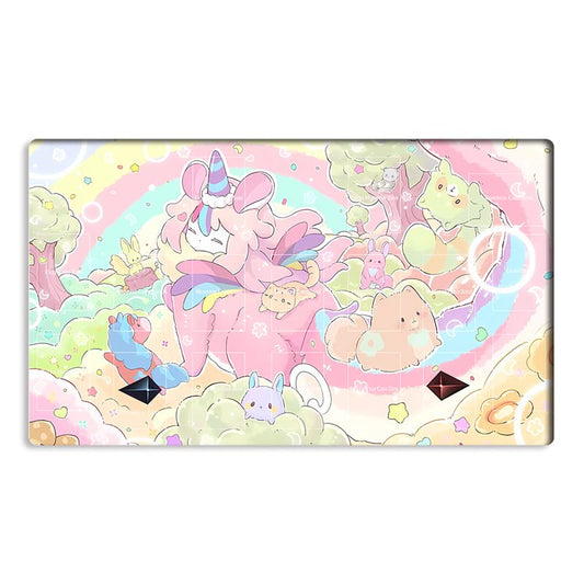 Mlikemat Melffy Playmat with zones for card layout and quick access.