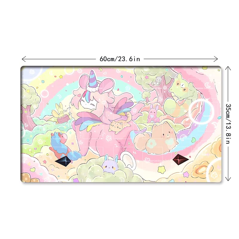 Mlikemat natural rubber fabric playmat surface supports smooth card handling.