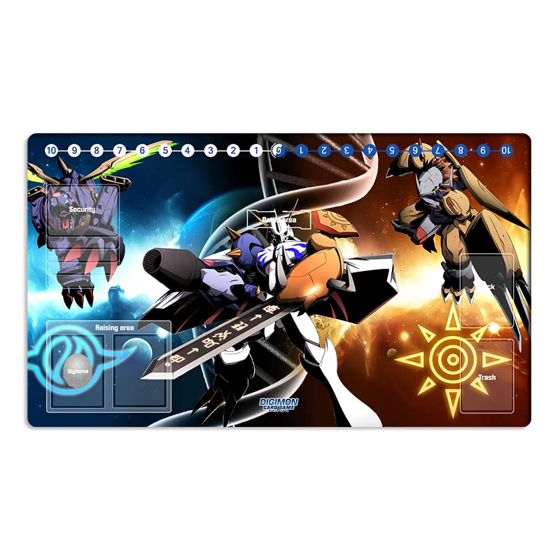 Mlikemat Omnimon duel playmat front view with smooth surface for fast card moves.