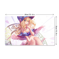 Mlikemat Dark Magician Girl playmat size reference alongside a ruler.