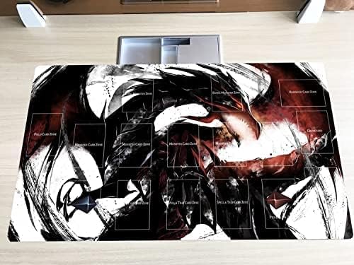 Mlikemat Red-Eyes Black Dragon playmat with mouse on surface for precise control.