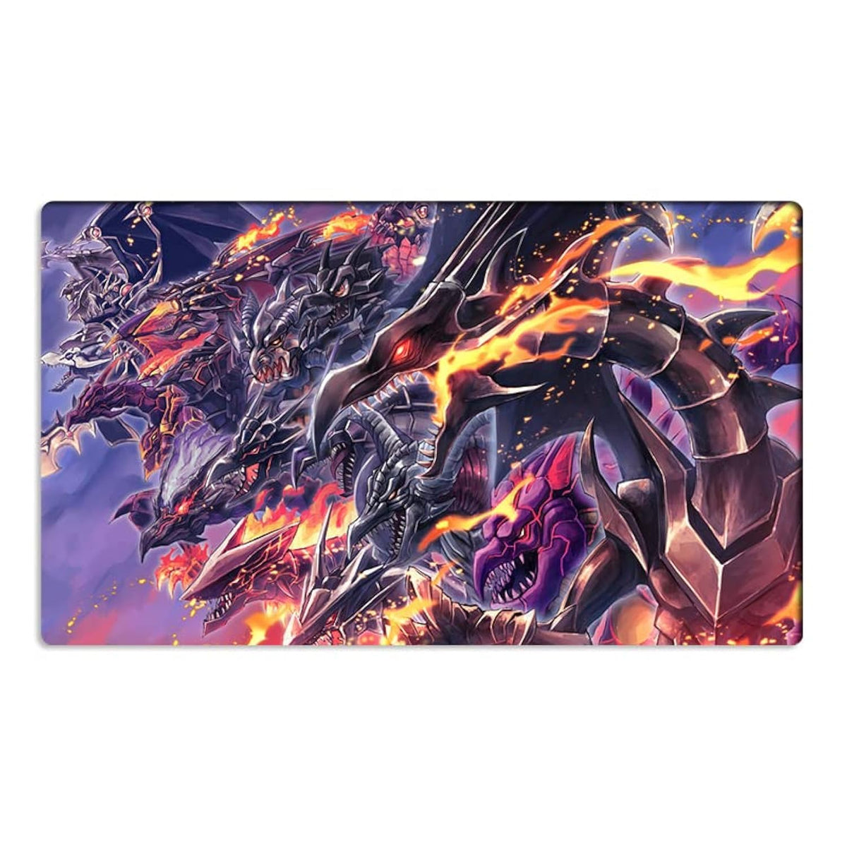 Mlikemat Red-Eyes Black Dragon playmat front view for card games and desk setup.