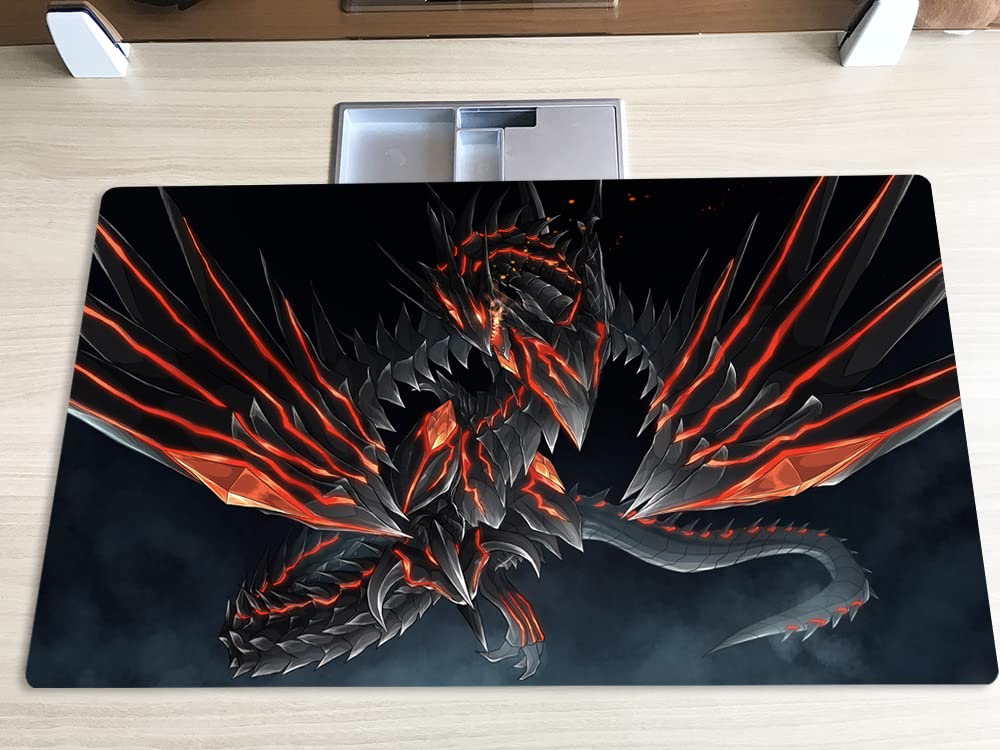 Mlikemat Red-Eyes Darkness Dragon mat rolled for easy travel and portability