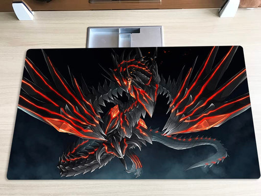Mlikemat Red-Eyes Darkness Dragon mat rolled for easy travel and portability