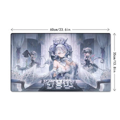 Mlikemat silver castle bordered playmat preserves cards with a stylish frame.