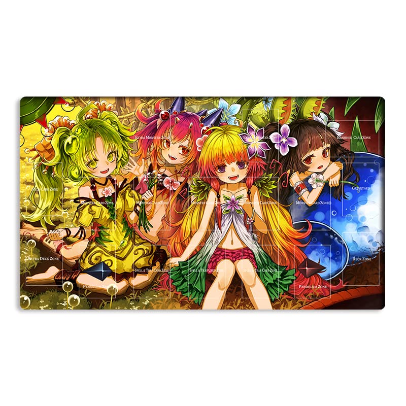 Mlikemat Traptrix Nepenthes playmat with zones for organized card gameplay