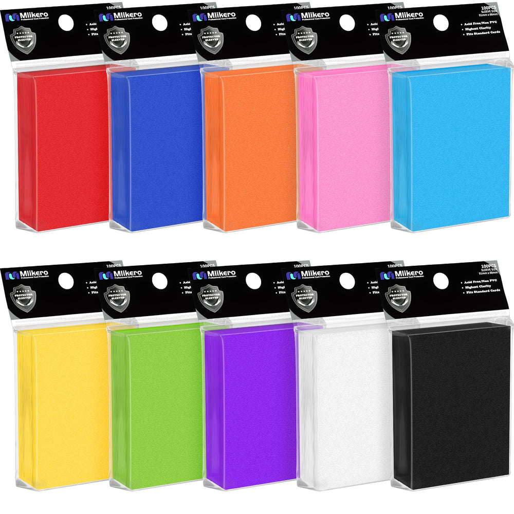 Mlikero 1000-count card sleeves boxed set ready for organization and protection.