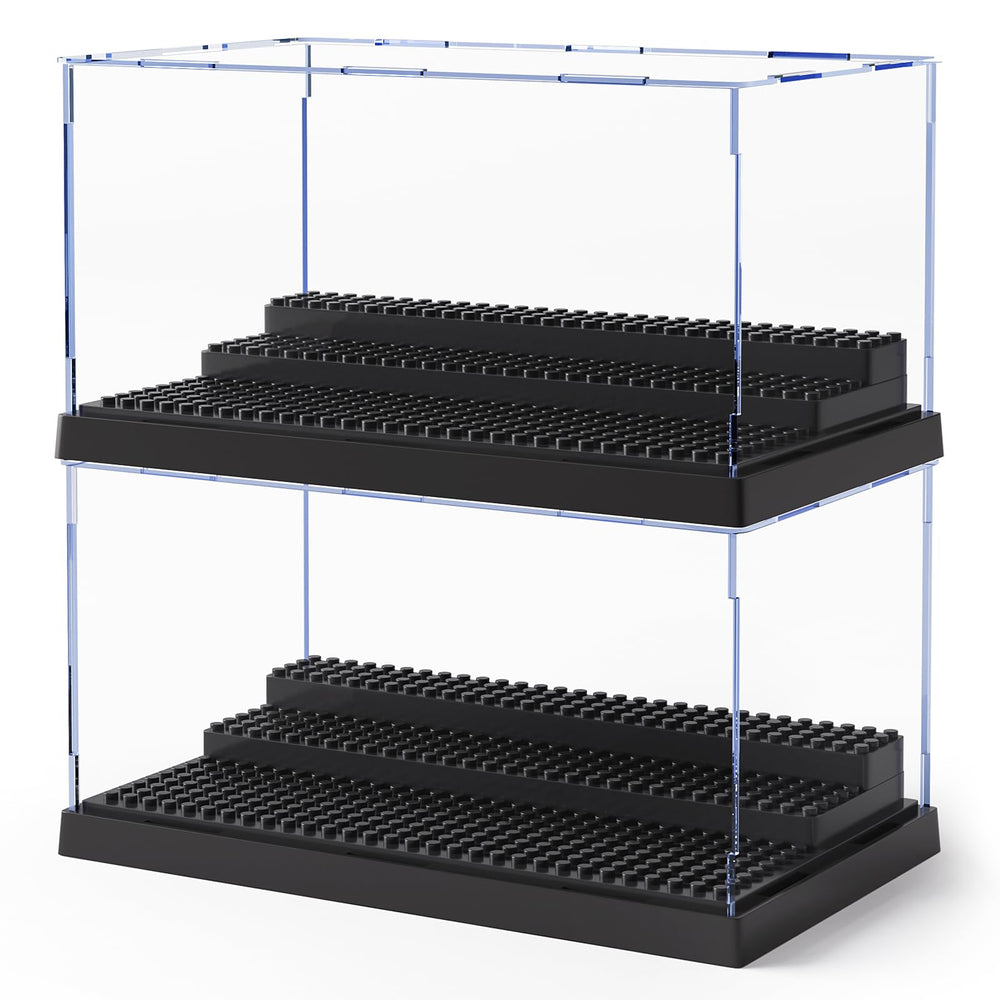 Mlikero 2-pack minifigure display case black for organized storage