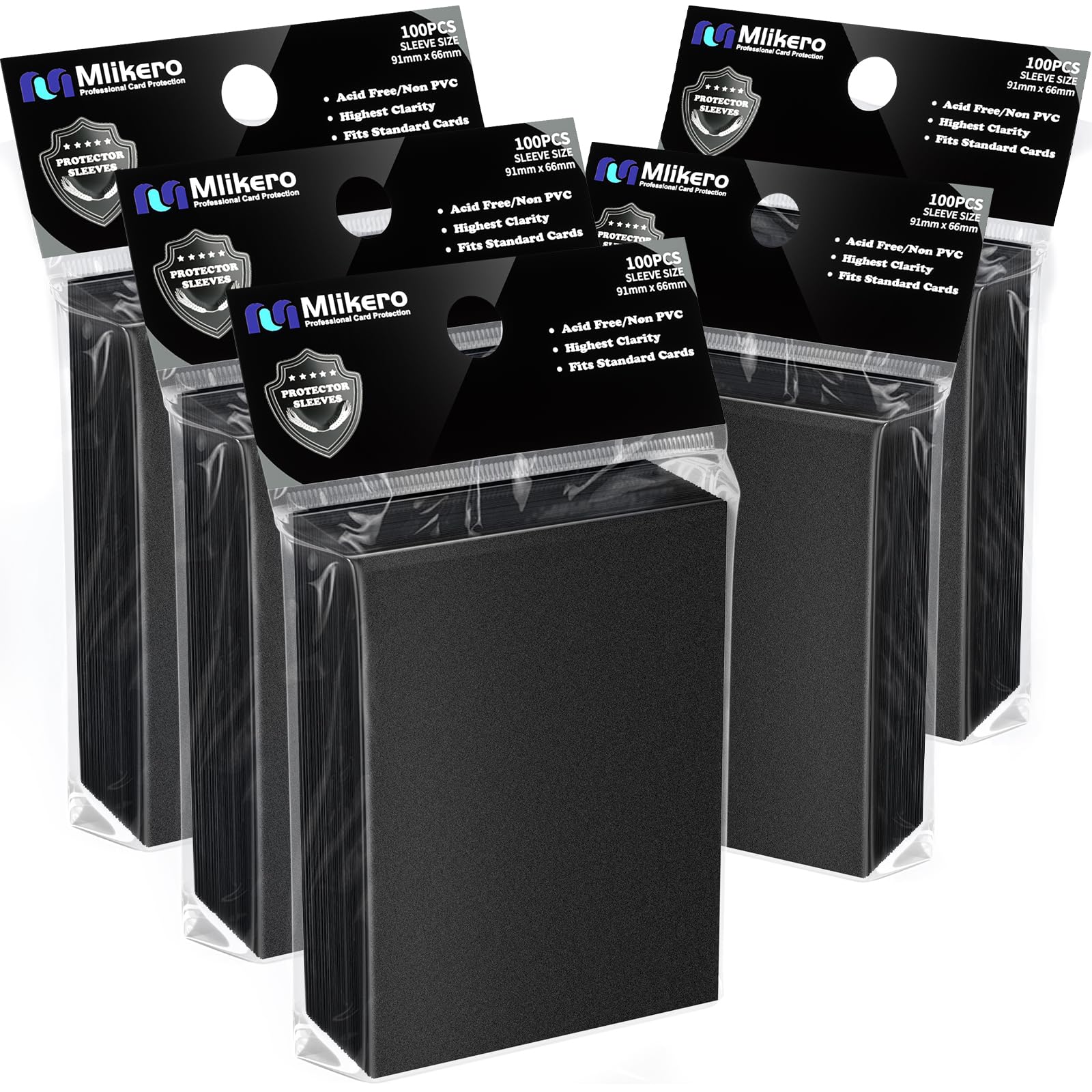 Mlikero 500-count card sleeves pack shields decks from wear.