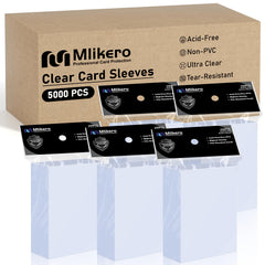 Mlikero 5000-card sleeves pack open for bulk storage and dealer use.