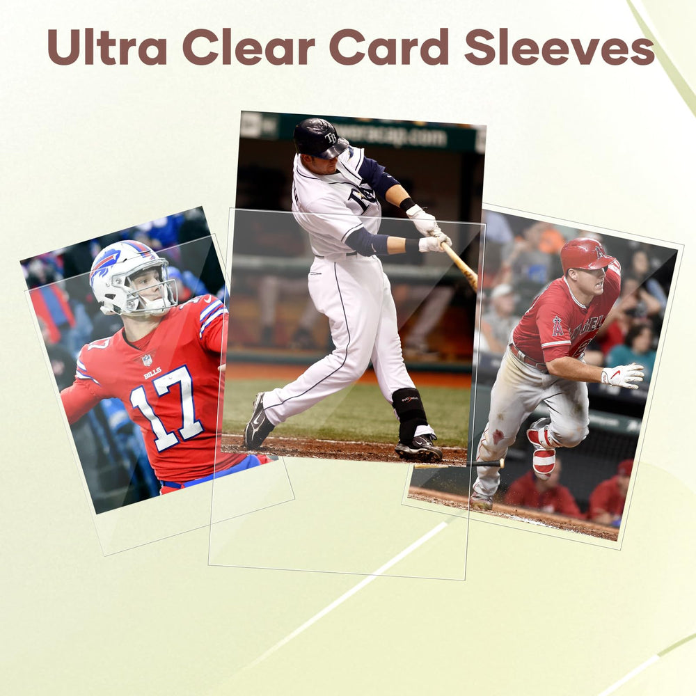 Mlikero 66x91mm standard-size sleeves showcase MTG and TCG cards with crystal clarity.