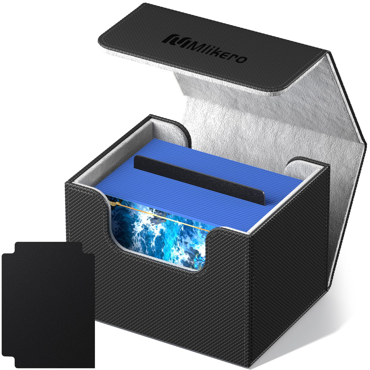 Mlikero Card Deck Box outer black leather finish provides durable protection during travel.