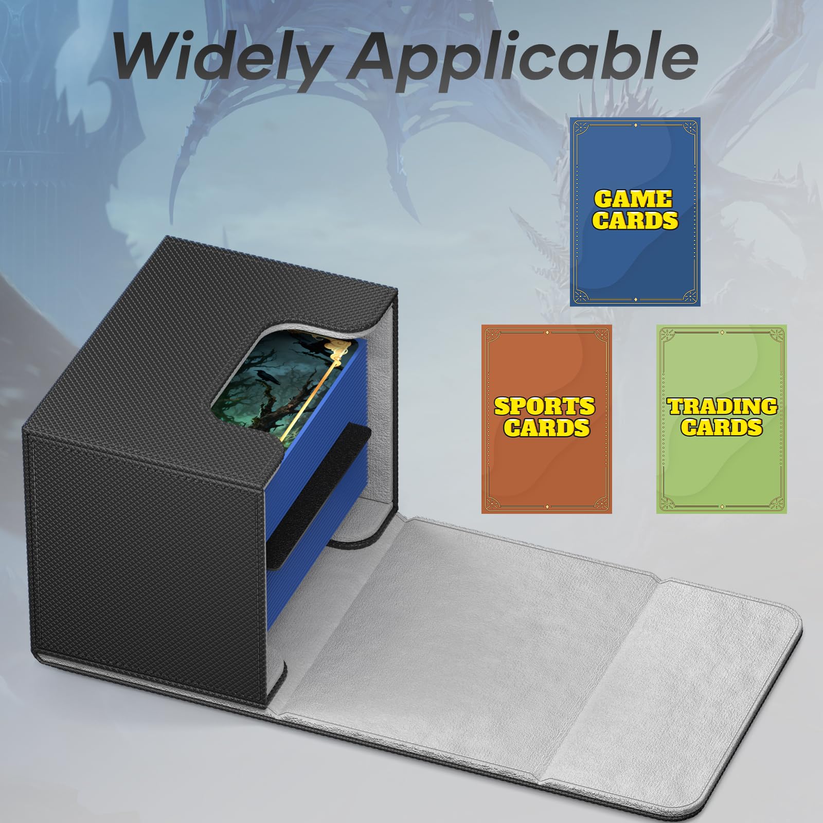 Mlikero Card Deck Box with 4 dividers helps organize cards efficiently.
