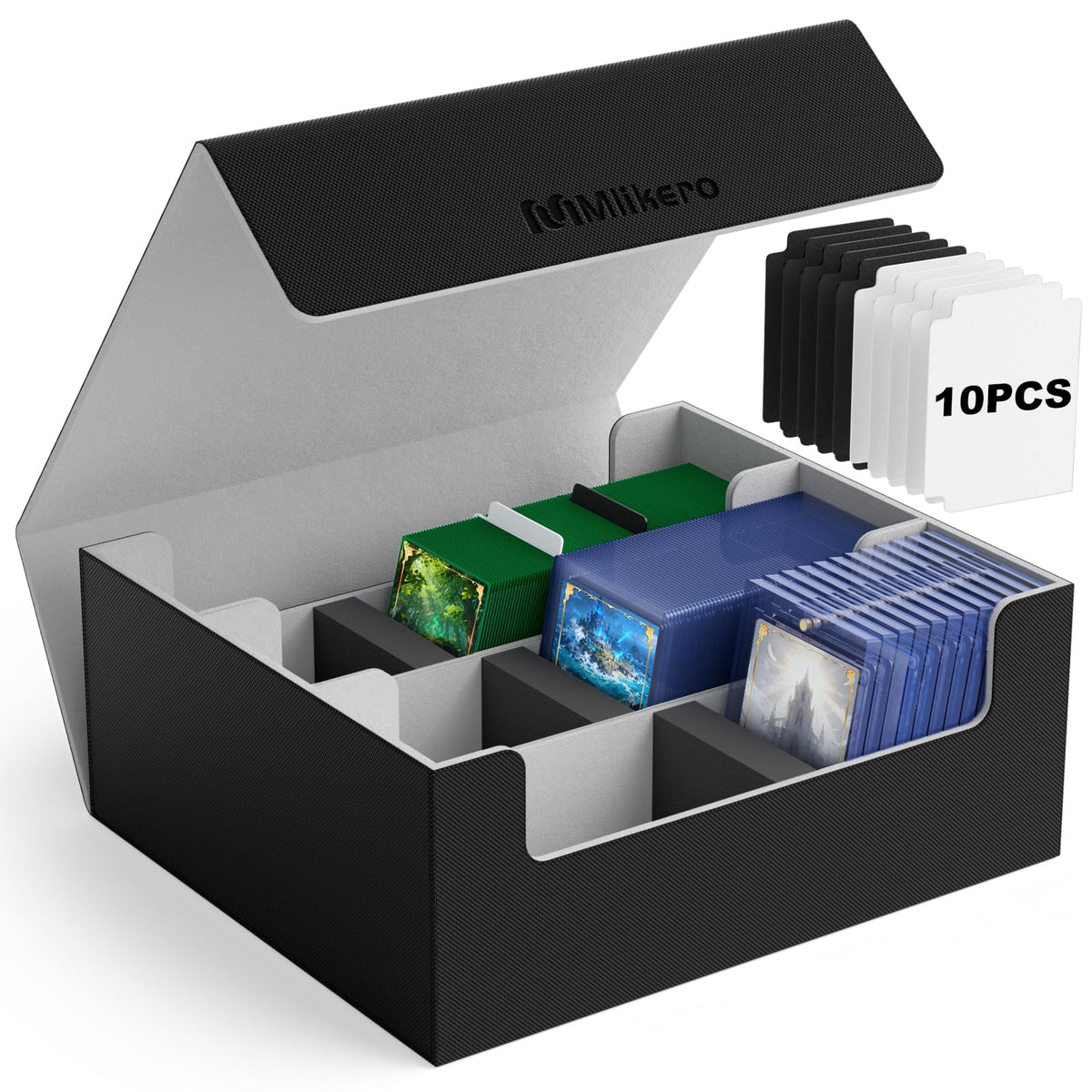 Mlikero deck box with magnetic closure secures cards during transport.