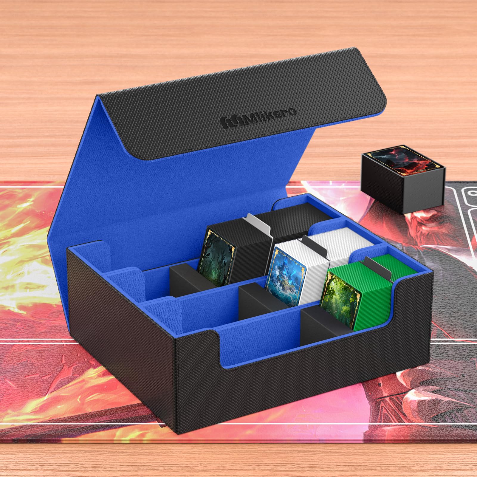 Mlikero case compatible with MTG, Pokémon, TCG and sports cards for versatile play.