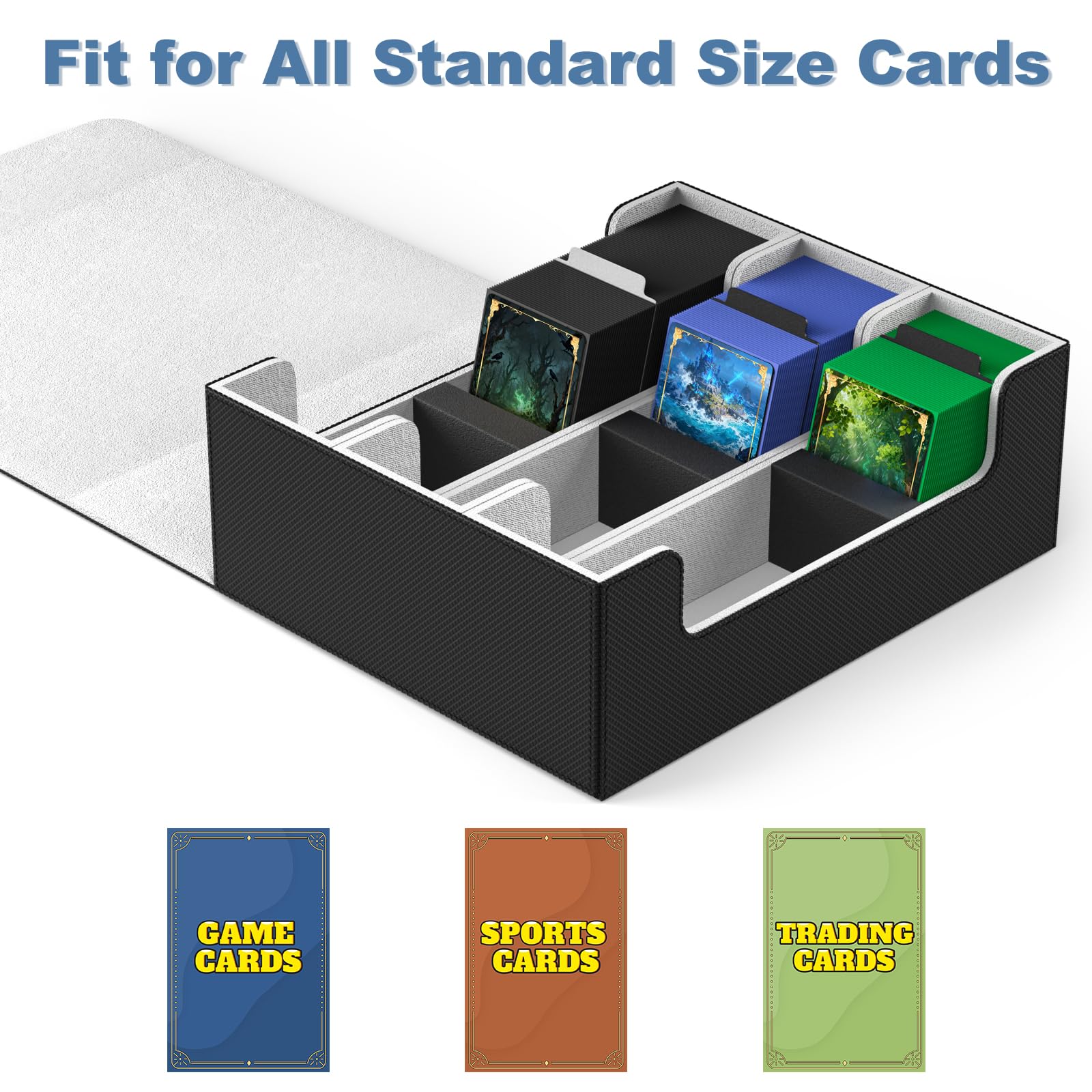 Mlikero card deck case uses magnetic closure for secure, quick access.