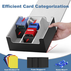 Mlikero deck box capacity demonstrates holding hundreds of sleeved cards.