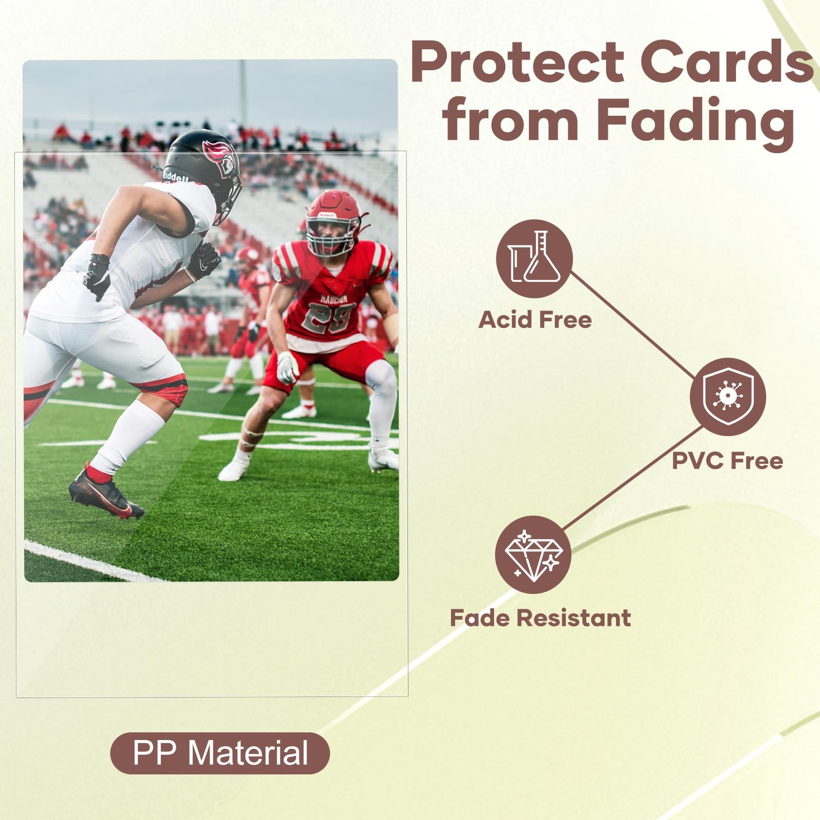 Mlikero crystal-clear sleeves keep card details visible for easy sorting and display.