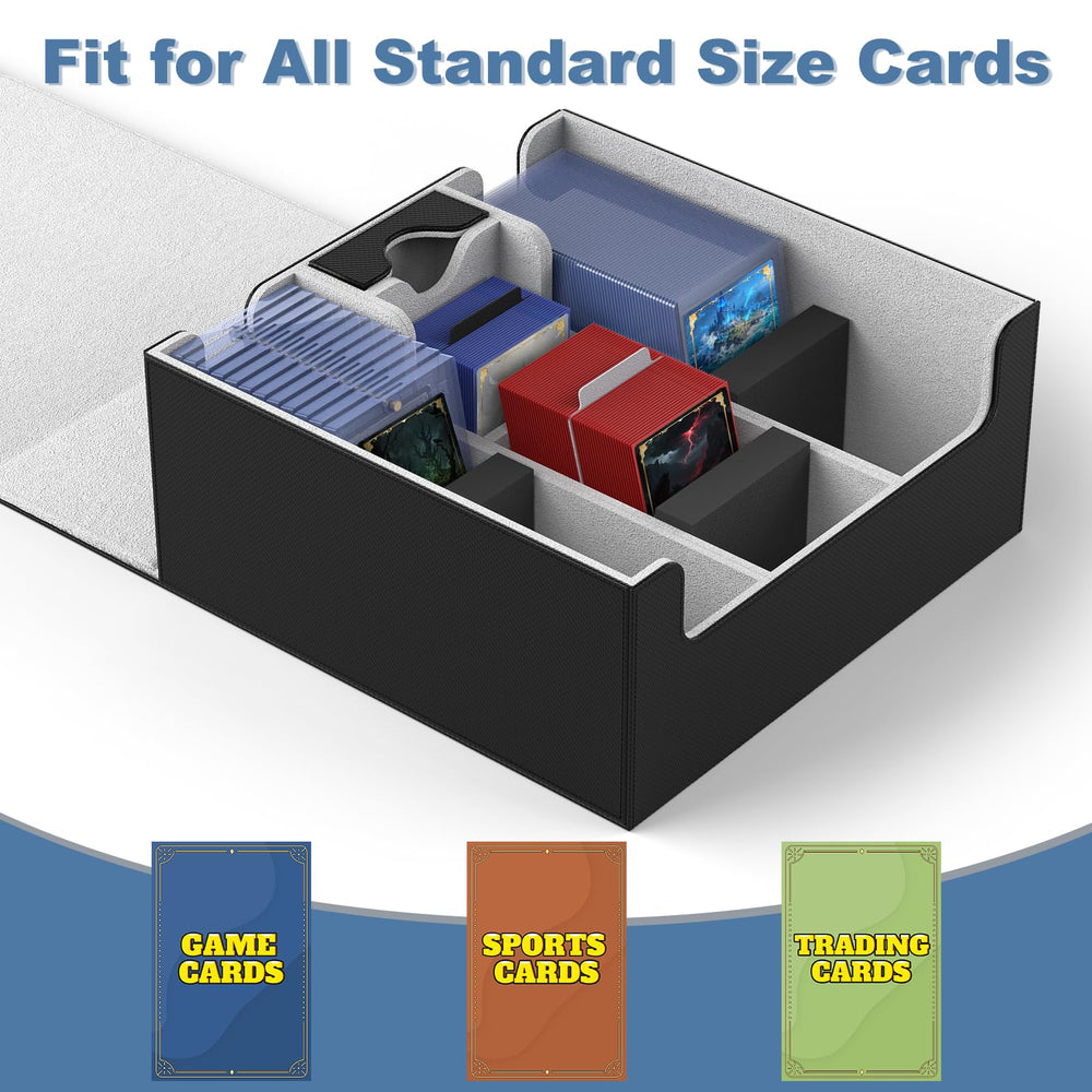 Foam stoppers and dividers help keep decks upright and separated.
