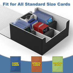 Foam stoppers and dividers help keep decks upright and separated.