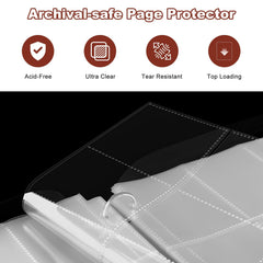Mlikero 4 punched protectors and two hanging chains for secure display.