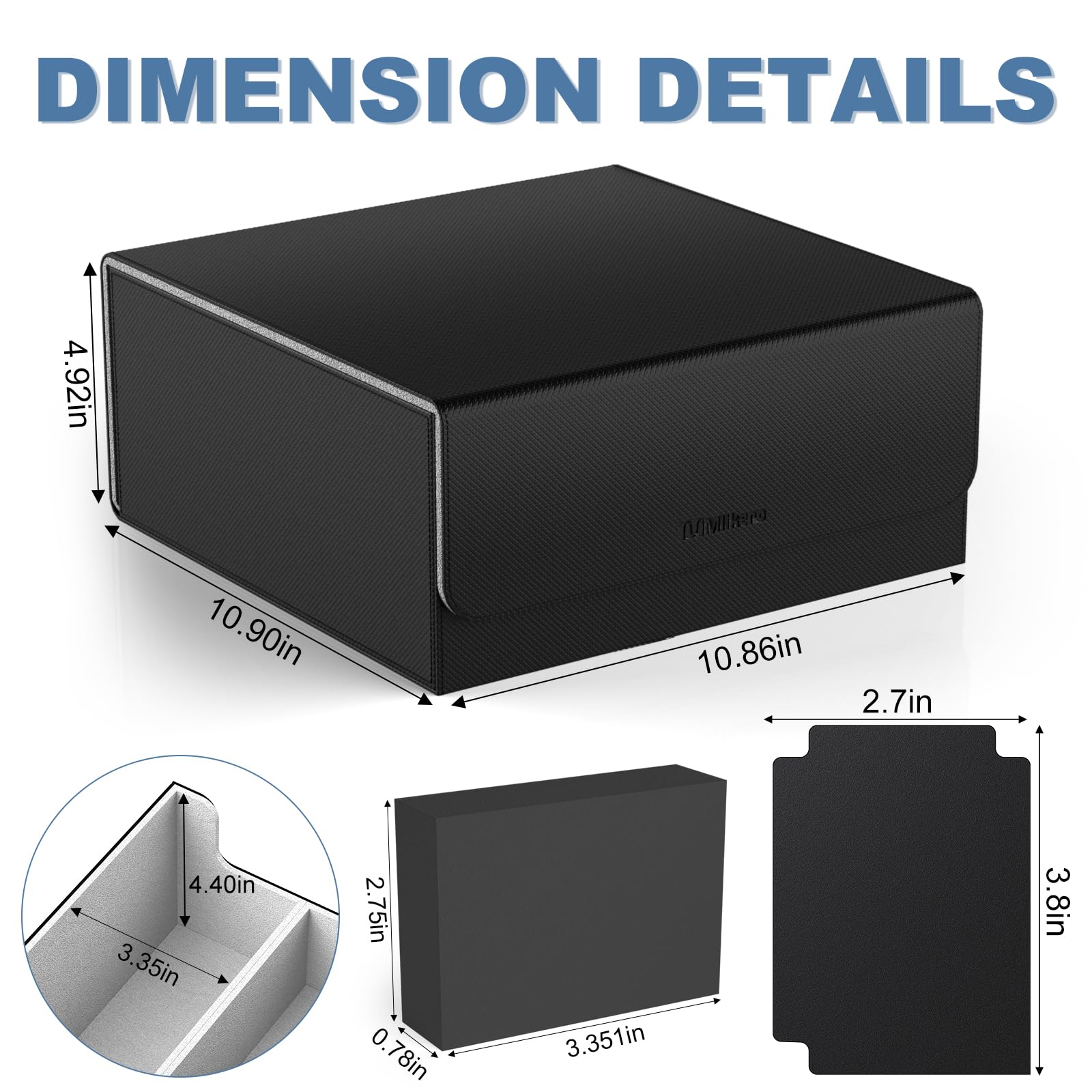 Soft microfiber lining cushions cards against scratches and creases.
