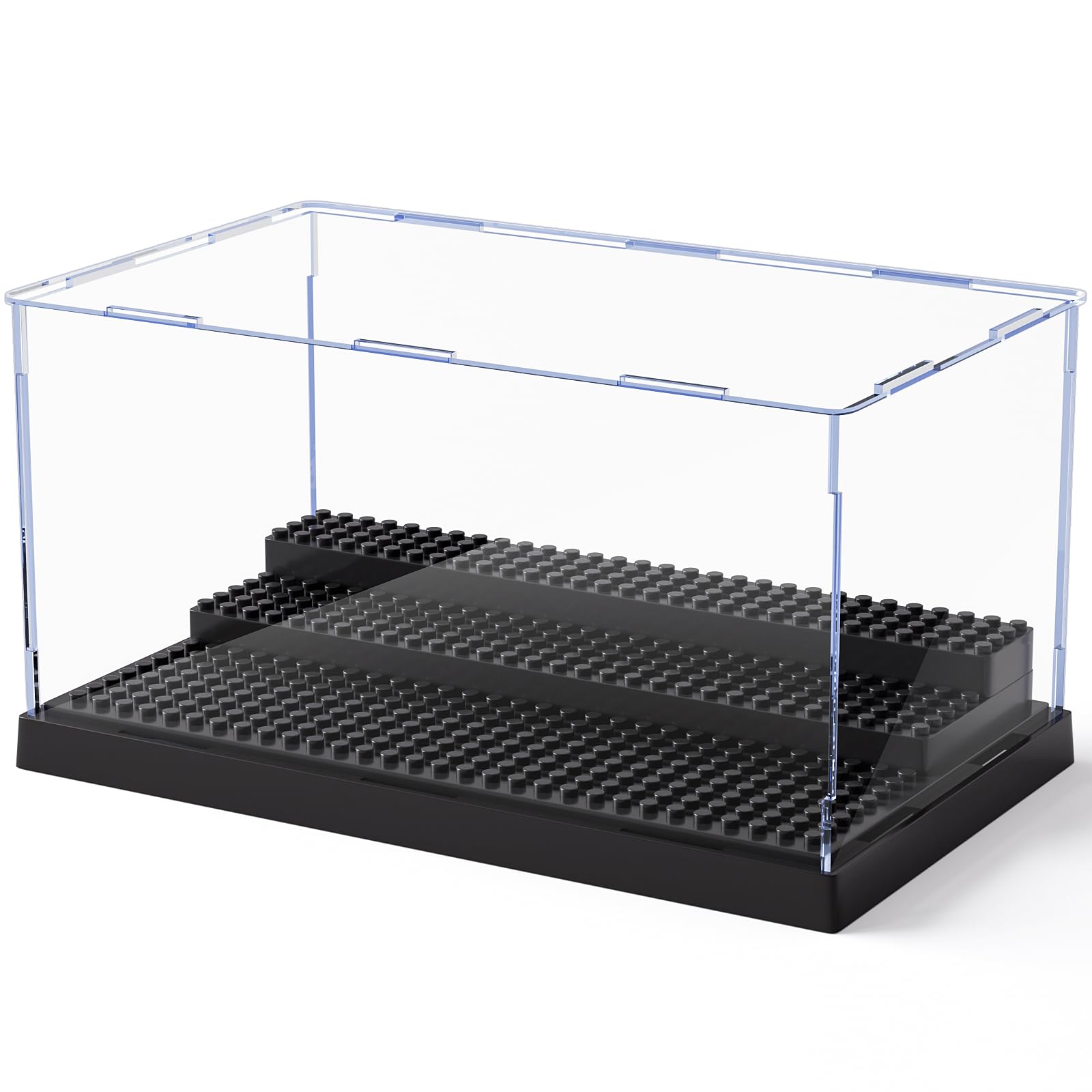 Mlikero minifigure display case with three steps for organized collections