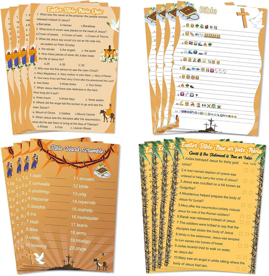 MLOLM 104-pcs Bible game cards pack, ideal for large family gatherings and church events.