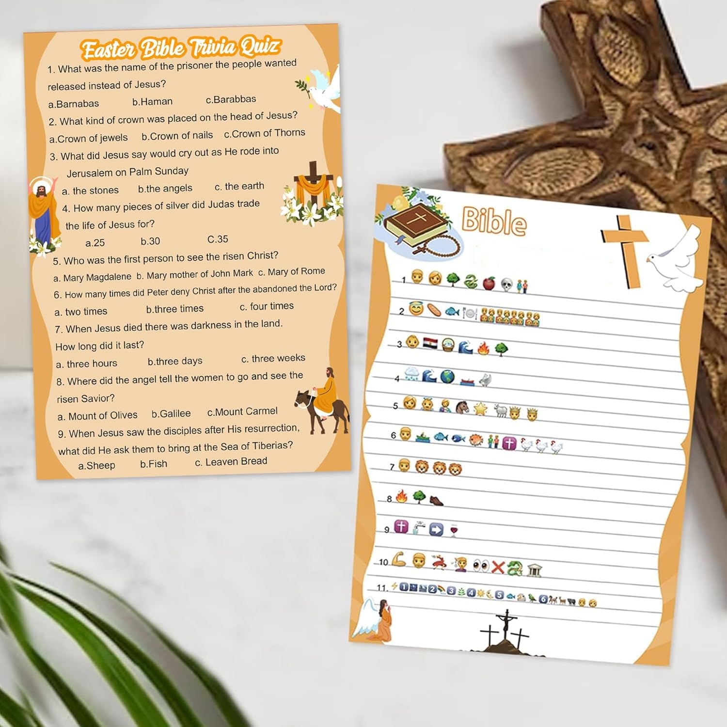 MLOLM Bible trivia quiz cards for engaging adults and teens during church activities.
