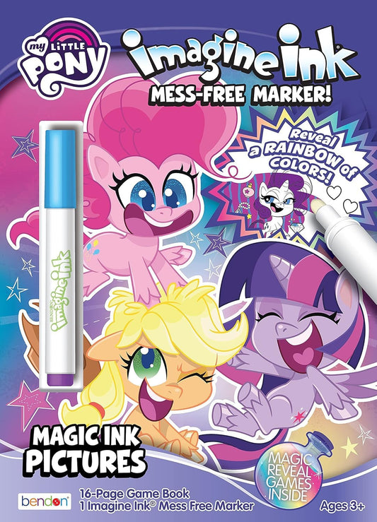 MLP coloring and activity book cover with games and puzzles for kids