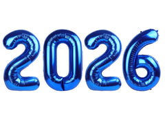 Mluchee 2026 dark-blue 40-inch number balloon creates bold New Year’s Eve decor