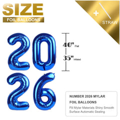 Mluchee 2026 number balloon pairs with banners for festive scenes