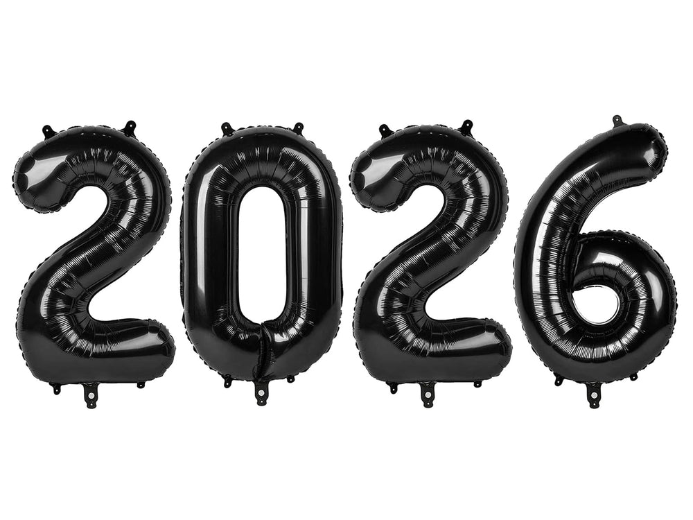 Mluchee 2026 number balloons 40-inch black create bold New Year's Eve focal point