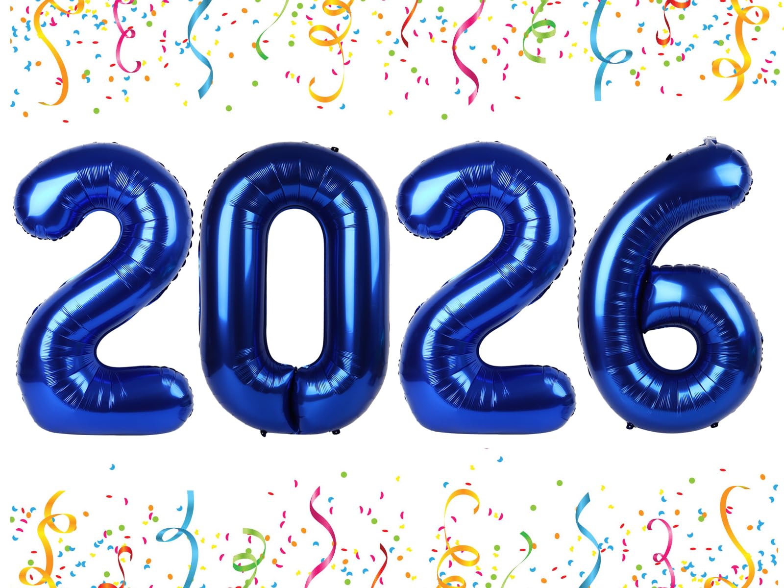 Mluchee 2026 number balloons in navy blue for standout photo backdrops and year displays.