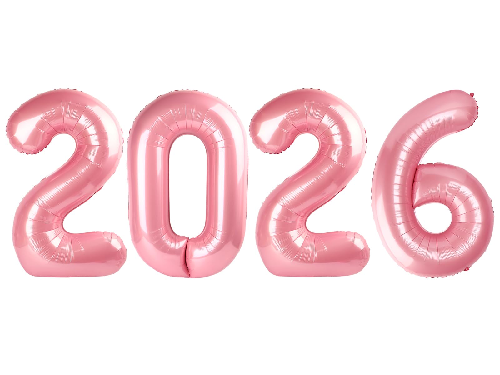 Mluchee 2026 number balloons wall display with pearl pink shine for celebrations.