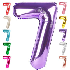 Mluchee 40 inch purple number 7 balloon for standout birthday decor and photos.