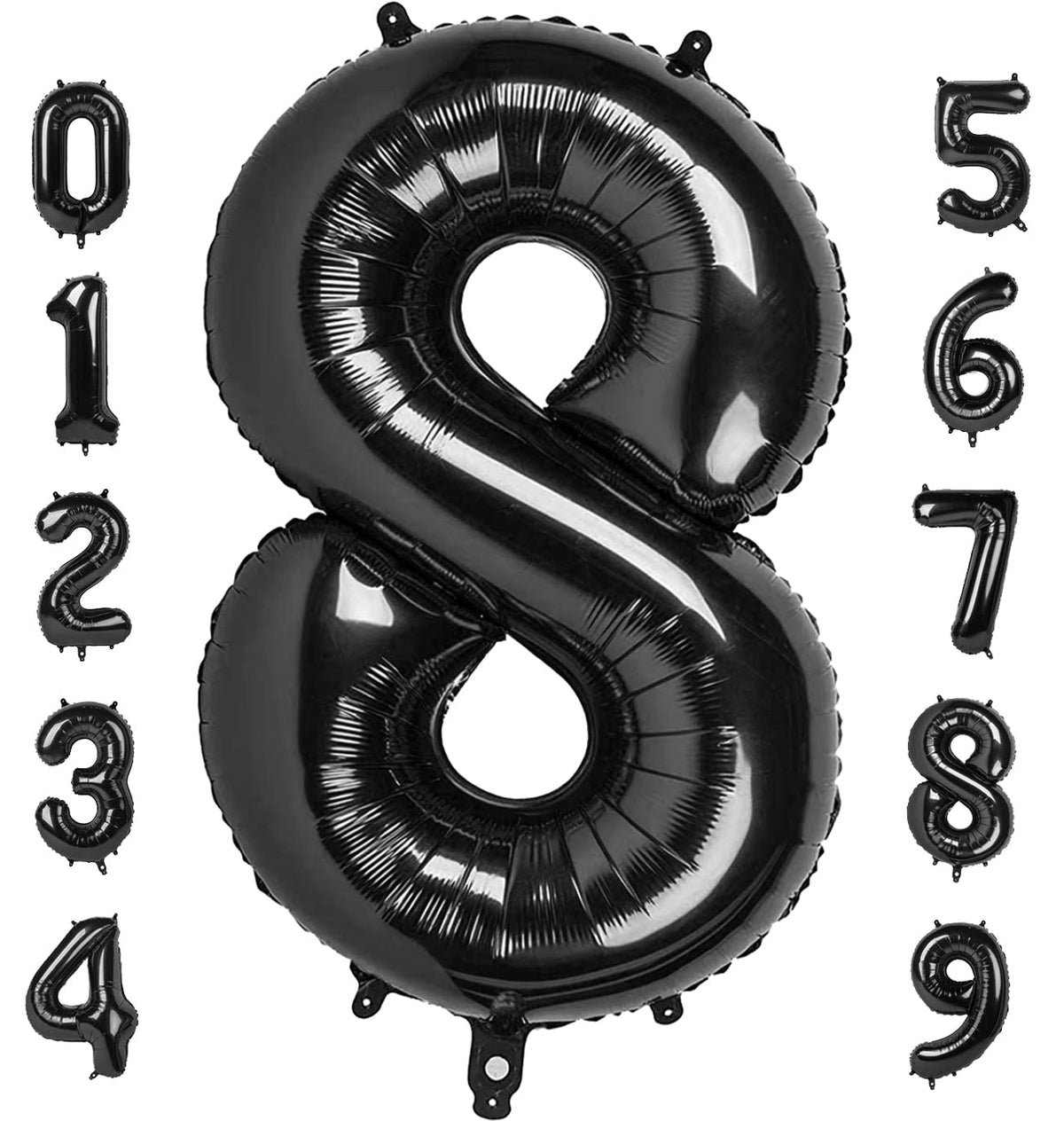 Mluchee 40-inch black number 8 balloon for bold birthday decor