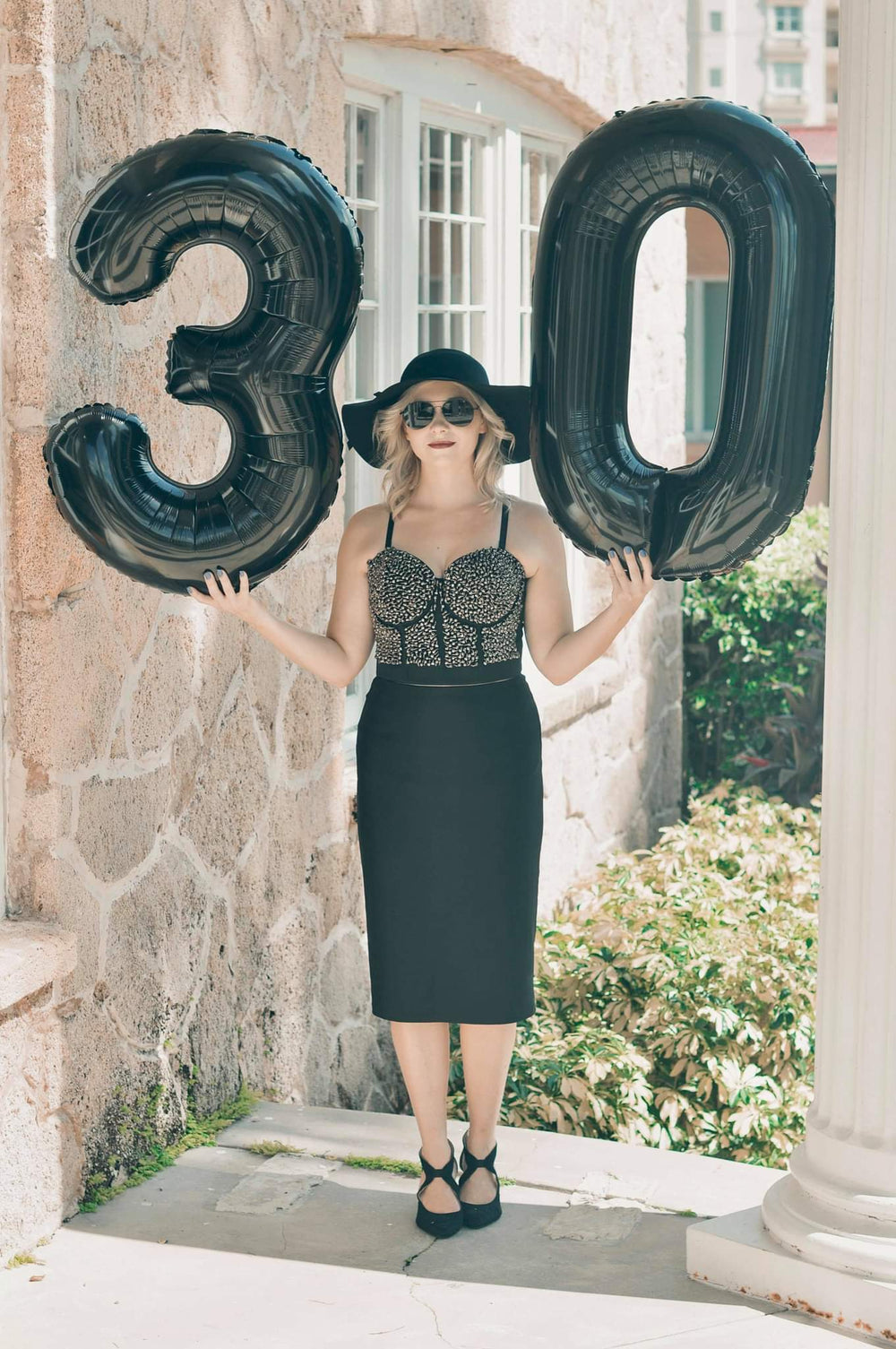 Mluchee large black number 8 balloon used as wall decor