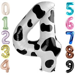 Mluchee 40-inch number balloon, 4 white and black, ideal for photo-worthy birthday displays.